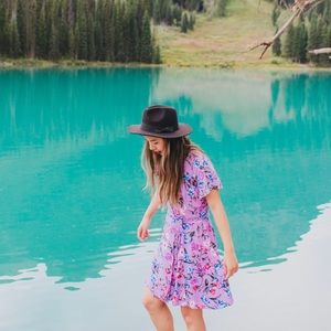 Purple floral print Lulu’s wrap dress